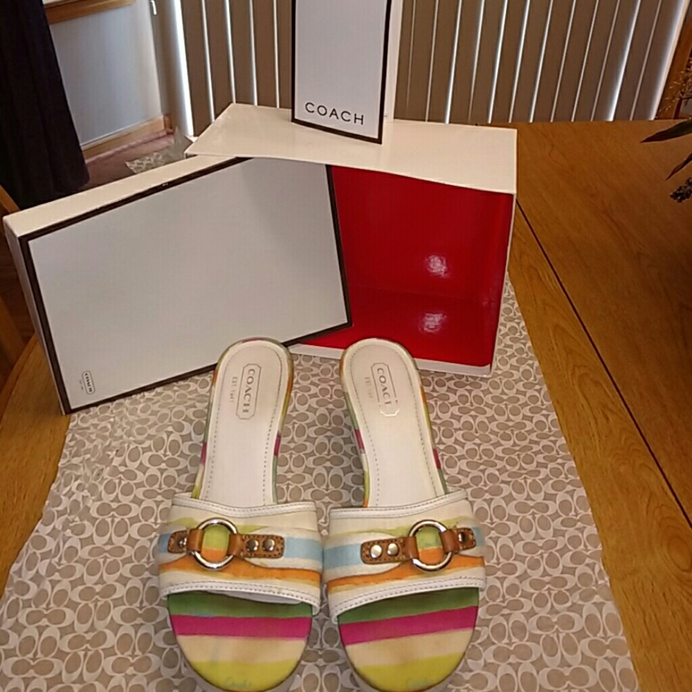 Coach Watercolor Stripe Sandal